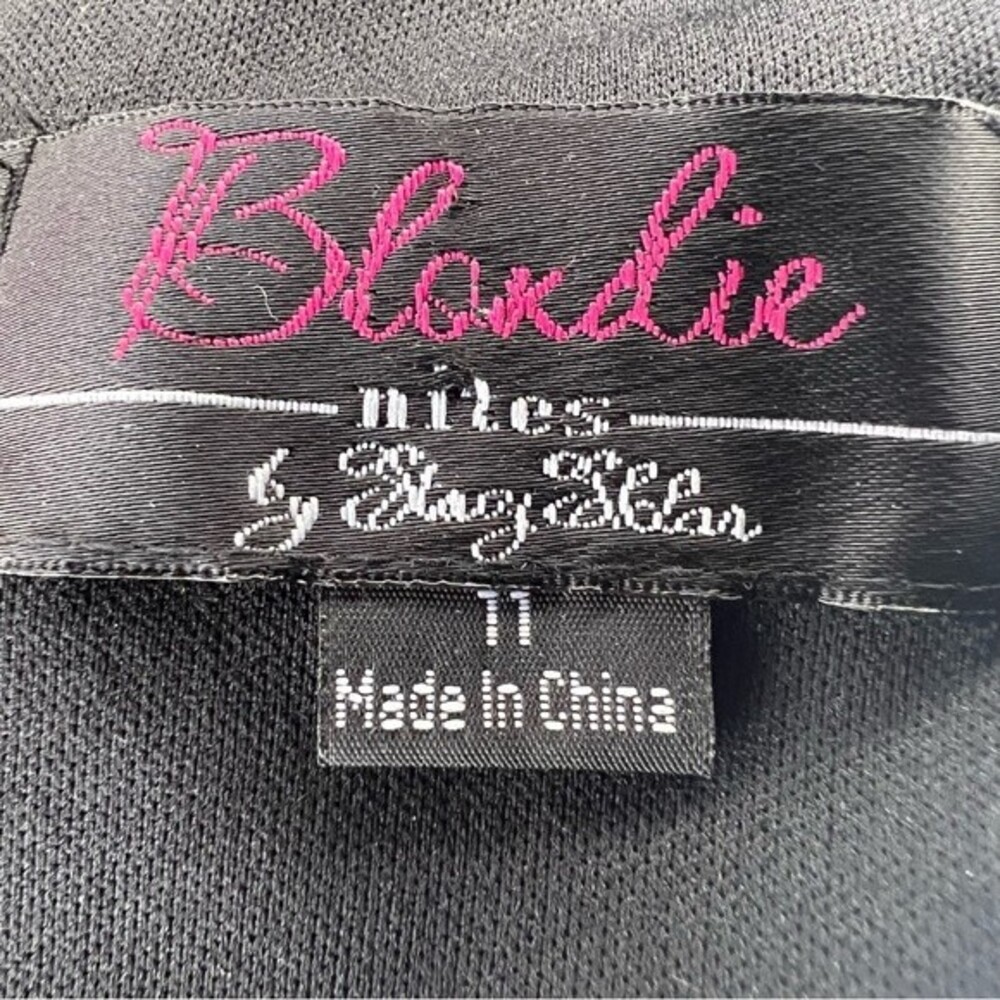 Blondie Nites by Stacy Sklar Juniors 11 Long Black & Gold‎ Long Gown Formal Prom - Picture 11 of 15